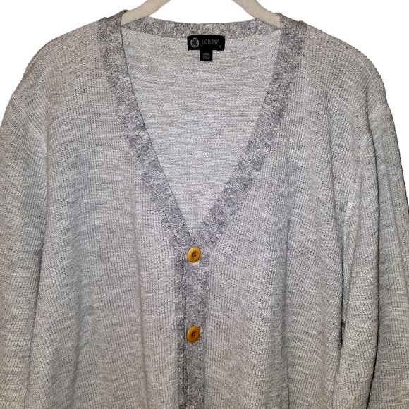 J.Crew V-neck Button Down Ribbed Cardigan | Patchwork Pockets Size Large - Picture 3 of 8